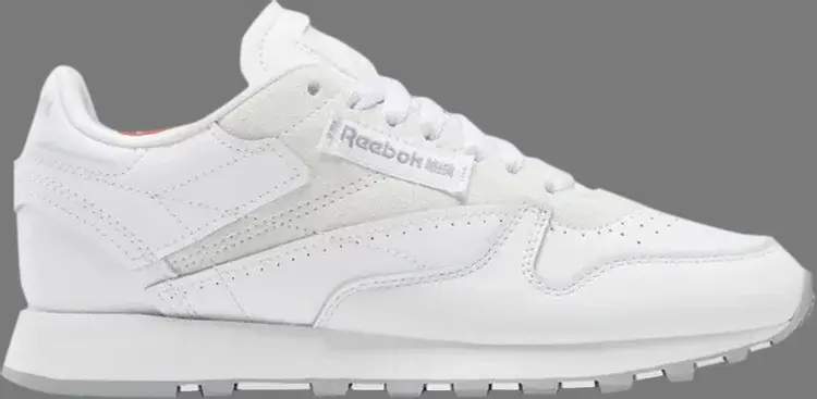 Кроссовки wmns classic leather 'white rhodonite' Reebok, белый 
Кроссовки wmns classic leather 'white rhodonite' Reebok, белый
