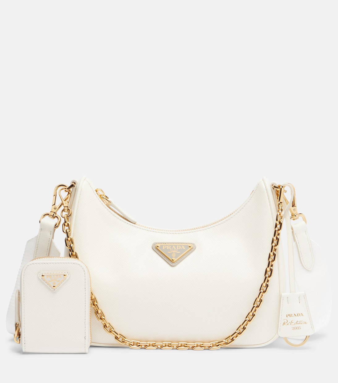 Кожаная сумка через плечо Re-Edition 2005 Prada, белый 
Кожаная сумка через плечо Re-Edition 2005 Prada, белый