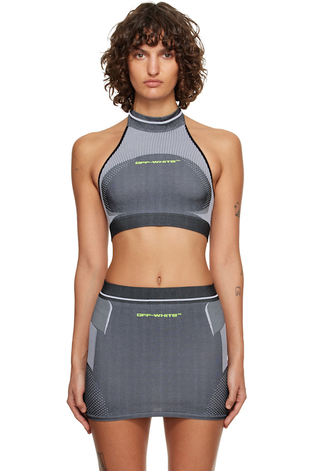 Off-White Серый спортивный топ с логотипом гонки в виде стрелы, бесшовный
Off-White Серый спортивный топ с логотипом гонки в виде стрелы, бесшовный