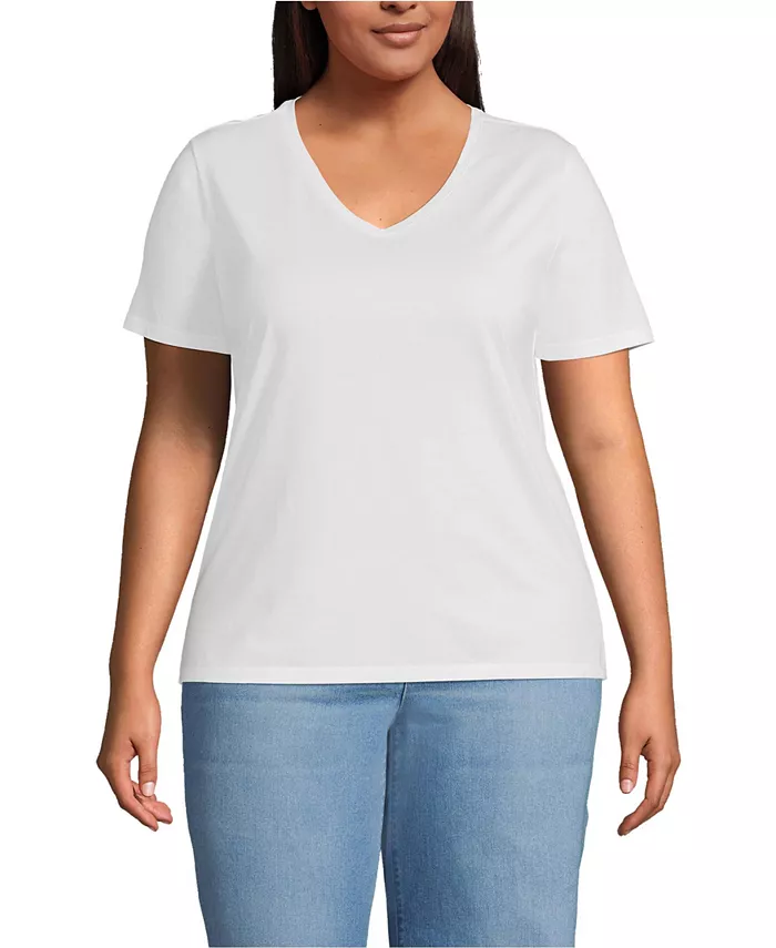 Плюс сайз свободная футболка с V-образным вырезом из хлопка Supima Lands' End, синий
Плюс сайз свободная футболка с V-образным вырезом из хлопка Supima Lands' End, синий