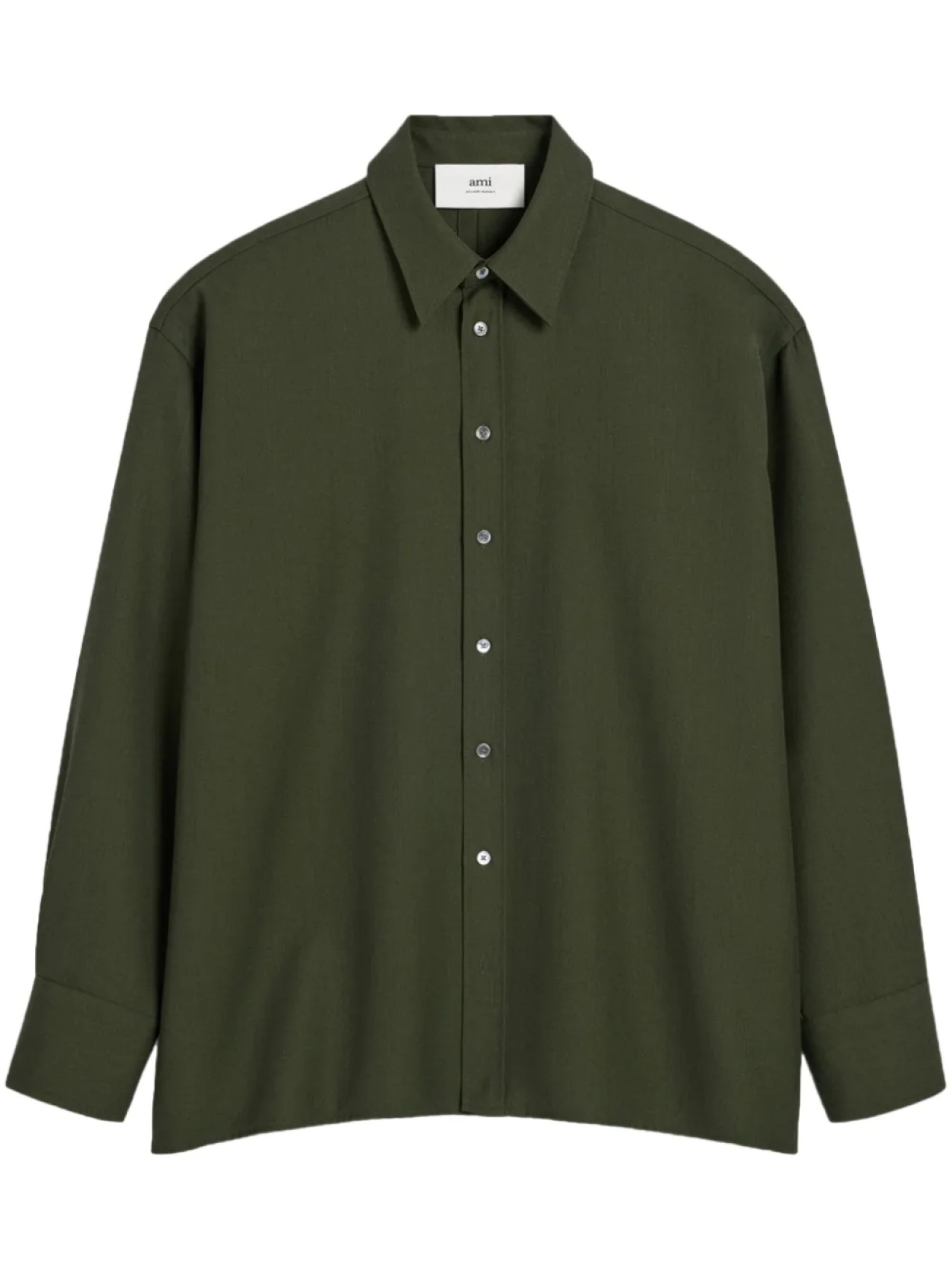 Рубашка с разрезом AMI Paris, зеленый 
Рубашка с разрезом AMI Paris, зеленый