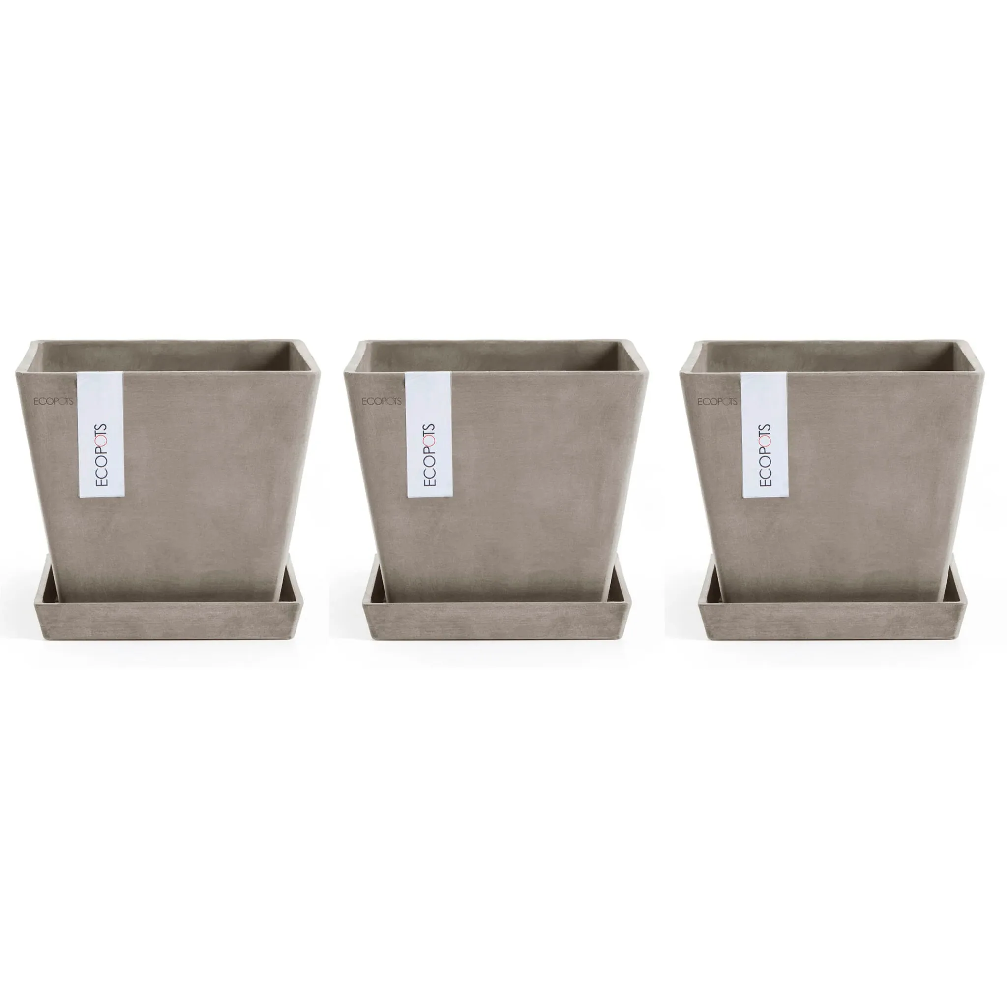 Цветочный горшок ECOPOTS «Роттердам» (набор из 3 предметов), с подходящим блюдцем, цвет Braungrau
Цветочный горшок ECOPOTS «Роттердам» (набор из 3 предметов), с подходящим блюдцем, цвет Braungrau