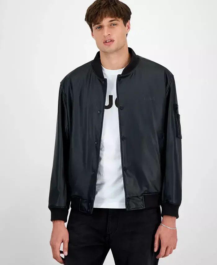 Мужская куртка-бомбер Balamo из искусственной кожи Hugo Boss, черный
Мужская куртка-бомбер Balamo из искусственной кожи Hugo Boss, черный