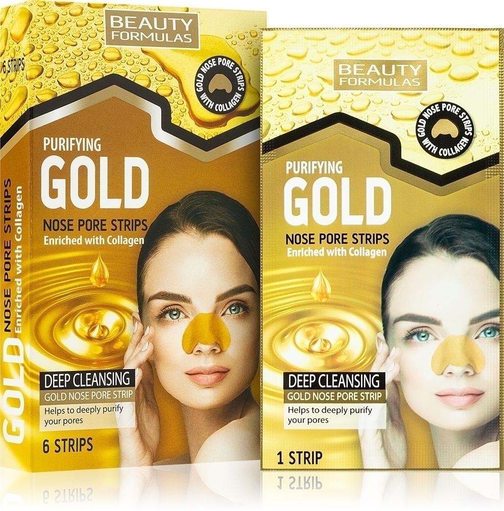 Полоски для удаления черных точек на носу Gold Nose с коллагеном Beauty Formulas, 6 шт
Полоски для удаления черных точек на носу Gold Nose с коллагеном Beauty Formulas, 6 шт