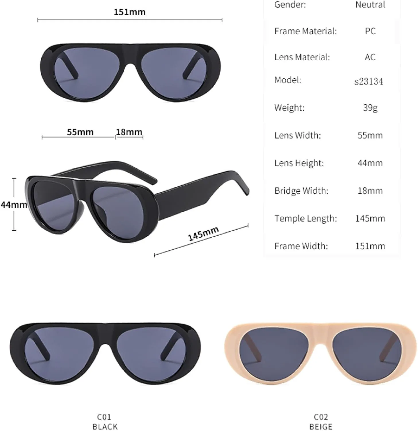 Модные солнцезащитные очки в ретро-стиле с большой оправой, мужские, с защитой от УФ-излучения, овальной формы, женские, в минималистичном стиле TVTBBVV, Beige
Модные солнцезащитные очки в ретро-стиле с большой оправой, мужские, с защитой от УФ-излучения, овальной формы, женские, в минималистичном стиле TVTBBVV, Beige