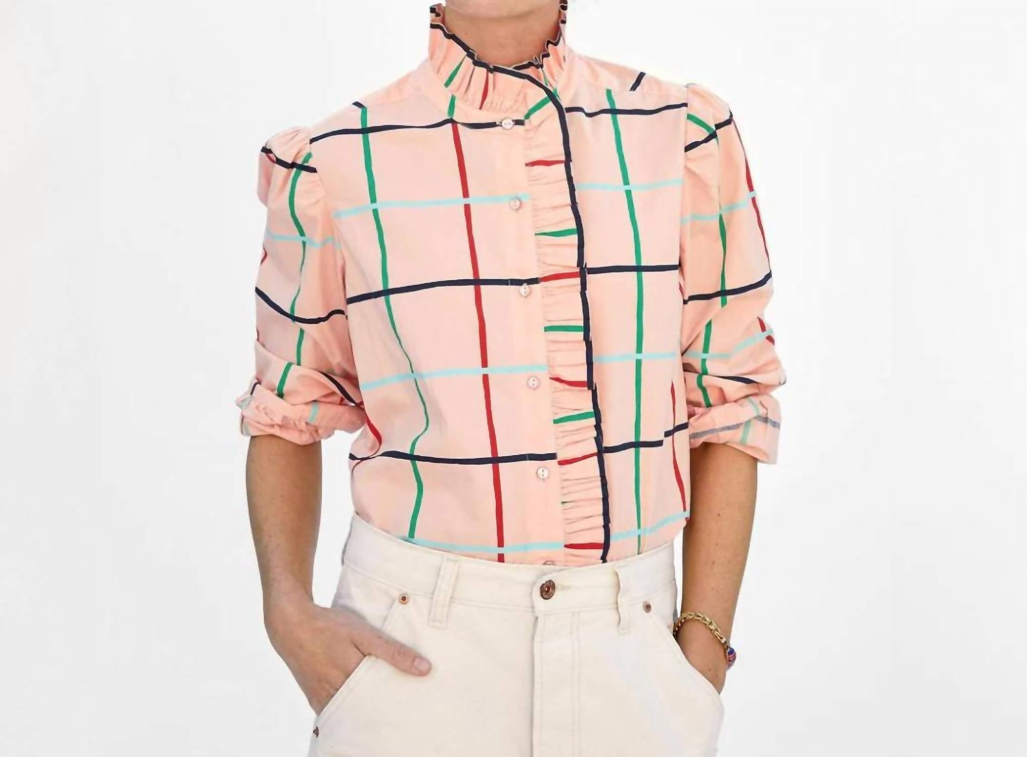 Блузка Ella в розовую клетку Clare V.
Блузка Ella в розовую клетку Clare V.