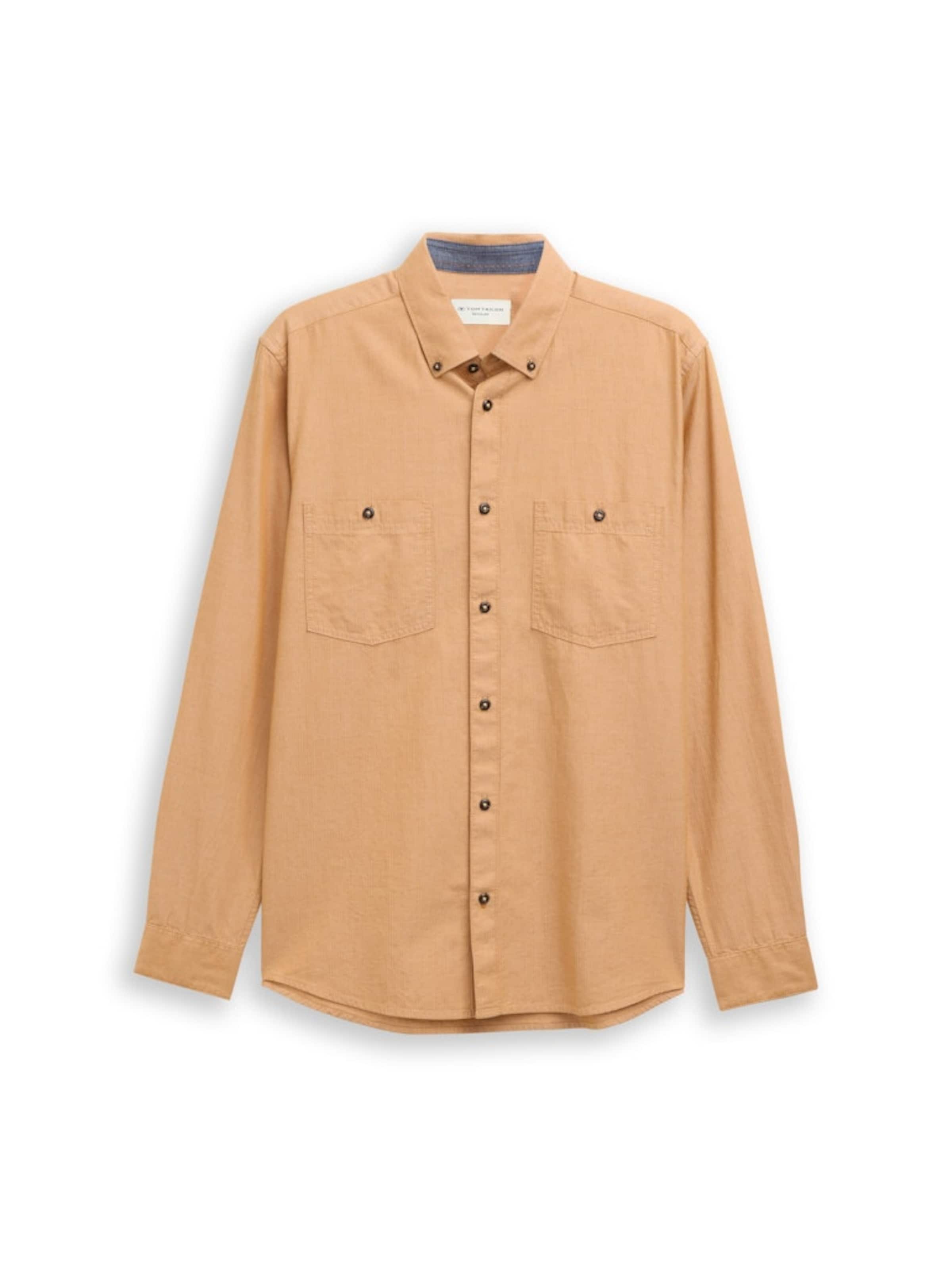 TOM TAILOR Рубашка на пуговицах Regular fit в светло-коричневом цвете
TOM TAILOR Рубашка на пуговицах Regular fit в светло-коричневом цвете