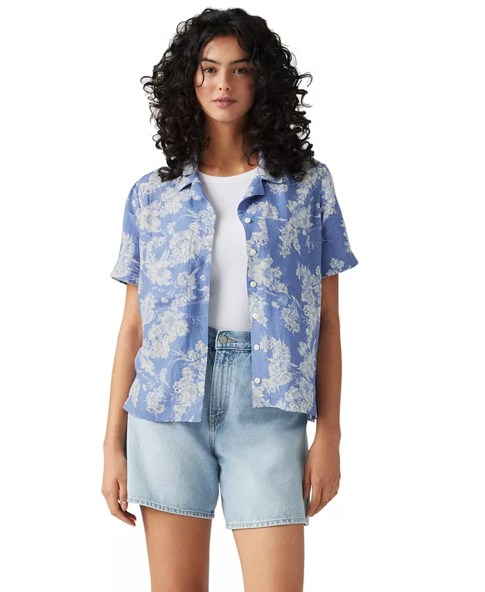 Женская хлопковая рубашка с коротким рукавом Sonny в стиле кэмп Levi's, синий
Женская хлопковая рубашка с коротким рукавом Sonny в стиле кэмп Levi's, синий