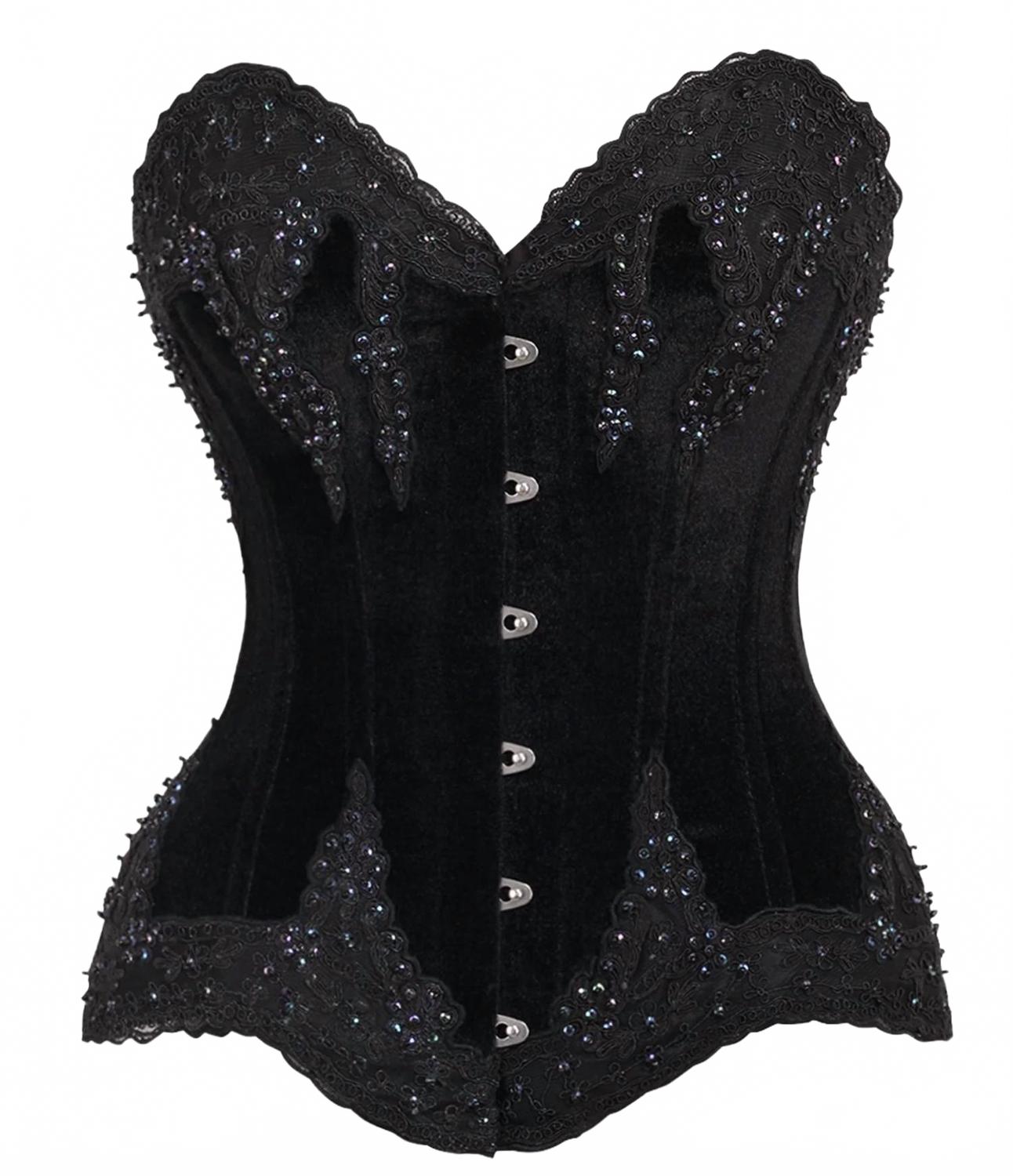 Женский бархатный корсет с бисером Daisy Corsets, черный
Женский бархатный корсет с бисером Daisy Corsets, черный