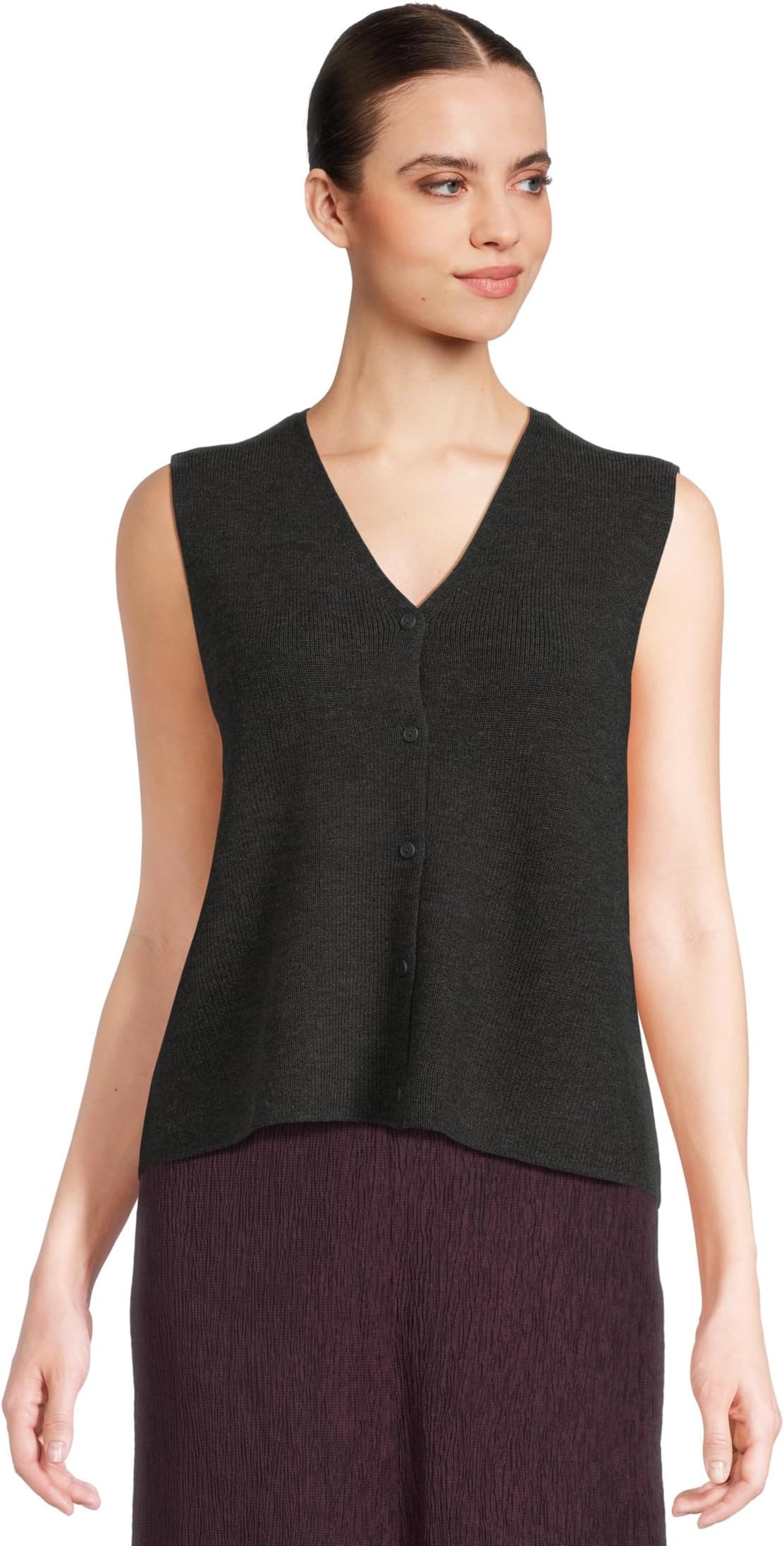 Женский жилет из мериносовой шерсти с V-образным вырезом Eileen Fisher, Charcoal
Женский жилет из мериносовой шерсти с V-образным вырезом Eileen Fisher, Charcoal