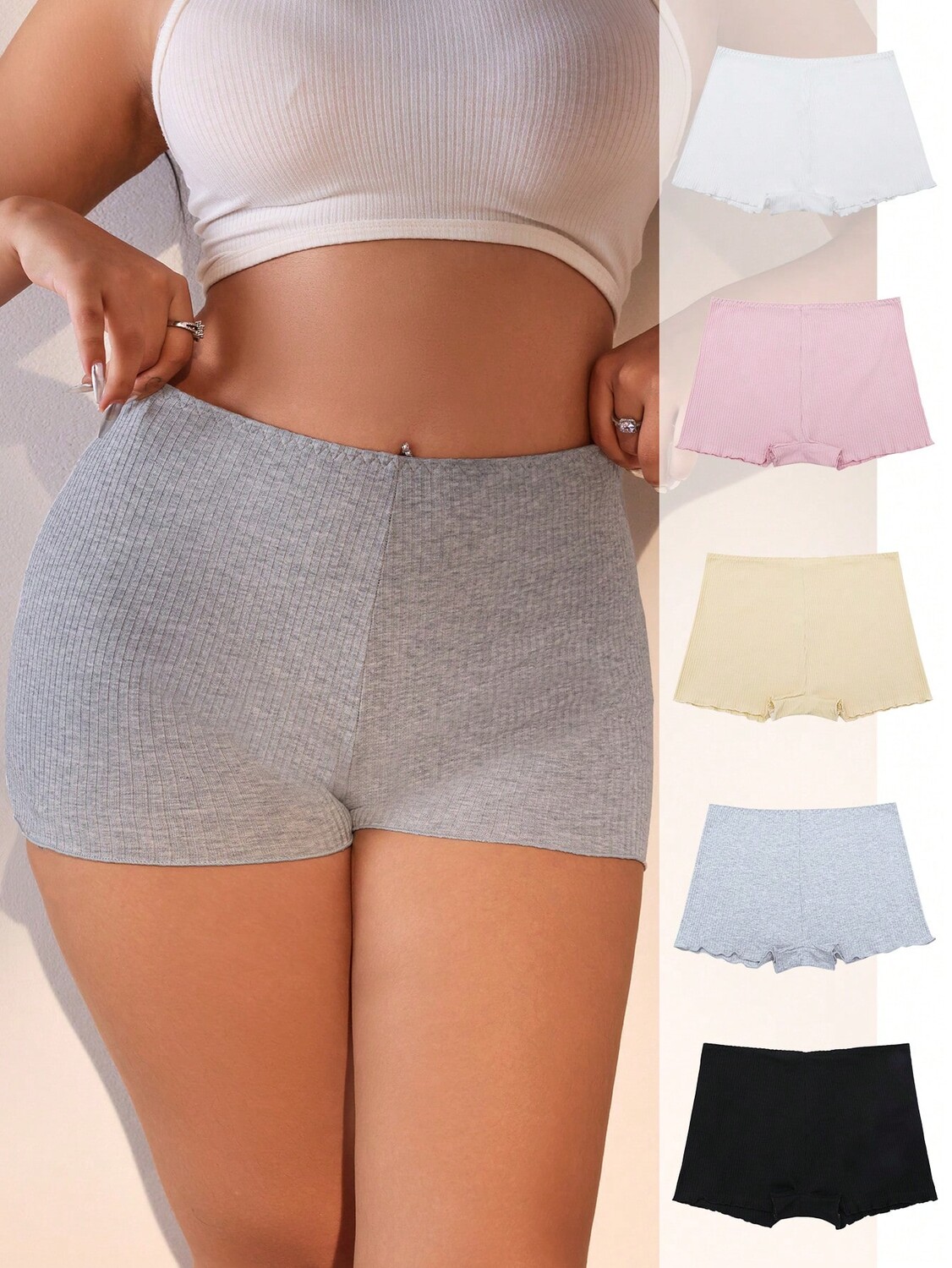 Plus size 5 штук, Ткань в рубчик, боксеры, нижнее белье, трусы Shein, мультиколор
Plus size 5 штук, Ткань в рубчик, боксеры, нижнее белье, трусы Shein, мультиколор