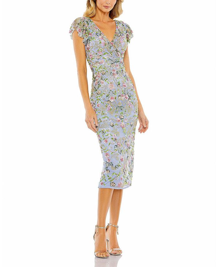 Цветочное платье с декоративными вставками и рукавами-крылышками Mac Duggal, серый
Цветочное платье с декоративными вставками и рукавами-крылышками Mac Duggal, серый