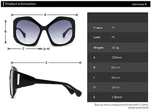Большие солнцезащитные очки-маски для женщин в стиле ретро, черные градиентные солнцезащитные очки в крупной оправе, очки с защитой от УФ-излучения UV400 MTZJH, 5
Большие солнцезащитные очки-маски для женщин в стиле ретро, черные градиентные солнцезащитные очки в крупной оправе, очки с защитой от УФ-излучения UV400 MTZJH, 5