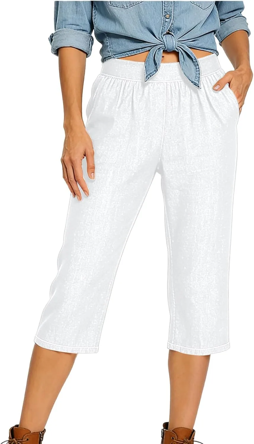 Женские капри джинсы с эластичным поясом и карманами
Женские капри джинсы с эластичным поясом и карманами