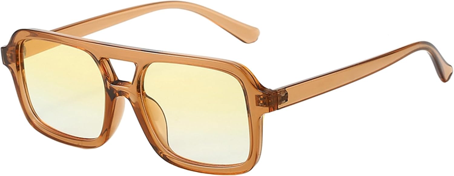 Ретро-солнцезащитные очки-авиаторы квадратной формы для женщин и мужчин, классический винтаж 70-х, модные прямоугольные солнцезащитные очки с защитой от УФ-излучения UV 400 Teumire, A11 Light Brown Frame/Gradient Yellow Lens
Ретро-солнцезащитные очки-авиаторы квадратной формы для женщин и мужчин, классический винтаж 70-х, модные прямоугольные солнцезащитные очки с защитой от УФ-излучения UV 400 Teumire, A11 Light Brown Frame/Gradient Yellow Lens