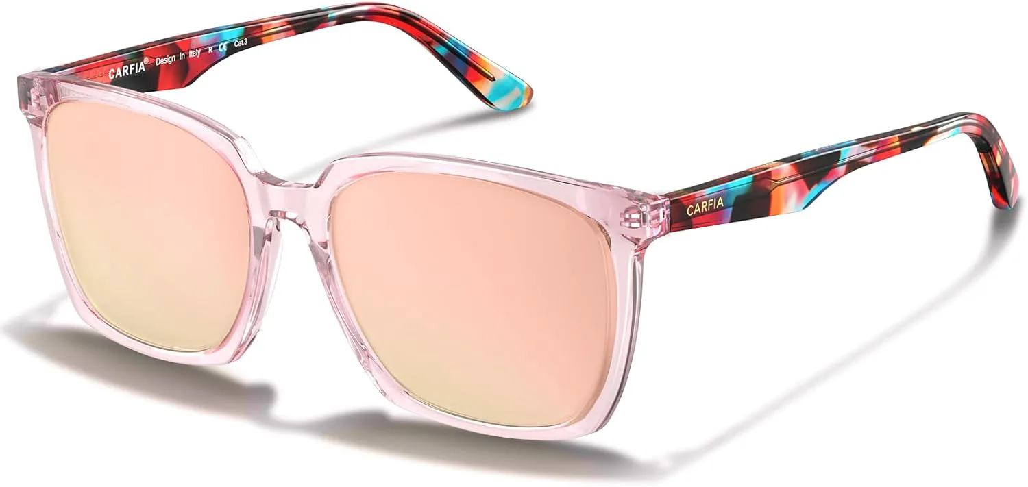 Женские солнцезащитные очки Carfia Acetate Oversized Square Polarized Sunglasses for Big Face Fashion Retro Sunnies CA5505, 3. Clear Pink Frame Pink Mirror
Женские солнцезащитные очки Carfia Acetate Oversized Square Polarized Sunglasses for Big Face Fashion Retro Sunnies CA5505, 3. Clear Pink Frame Pink Mirror