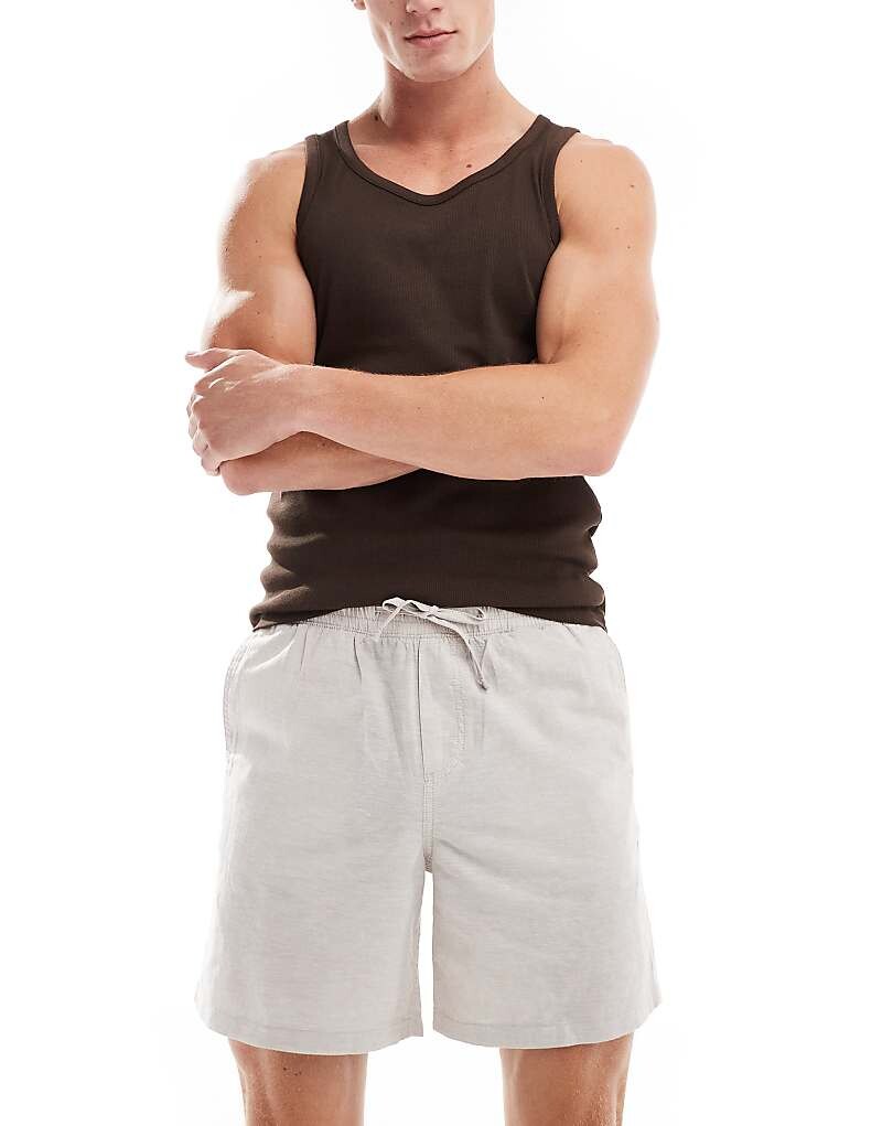 Jack & Jones — льняные шорты на кулиске бежевого цвета
Jack & Jones — льняные шорты на кулиске бежевого цвета