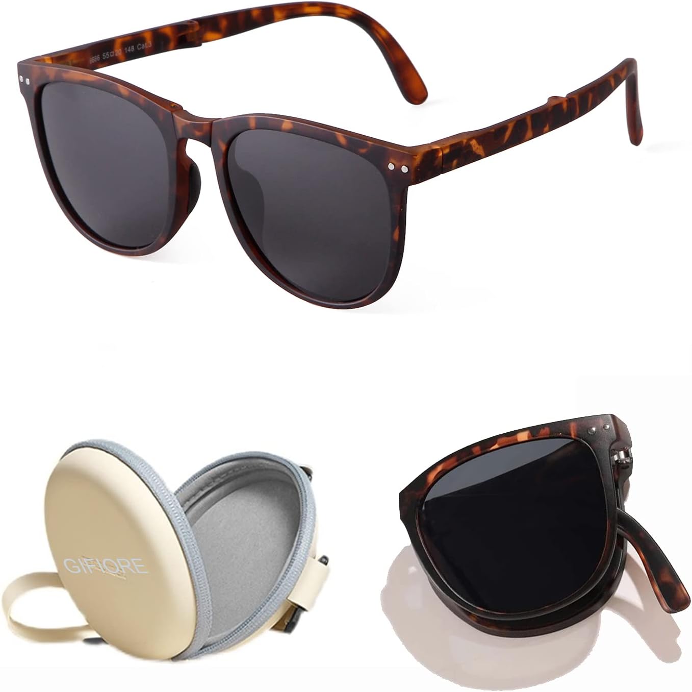 Складные поляризованные солнцезащитные очки GIFIORE для женщин и мужчин, складные очки для вождения с антибликовым покрытием и футляром, сверхлегкие, 19 г, Tortoise Shell Frame/ Grey Lens
Складные поляризованные солнцезащитные очки GIFIORE для женщин и мужчин, складные очки для вождения с антибликовым покрытием и футляром, сверхлегкие, 19 г, Tortoise Shell Frame/ Grey Lens