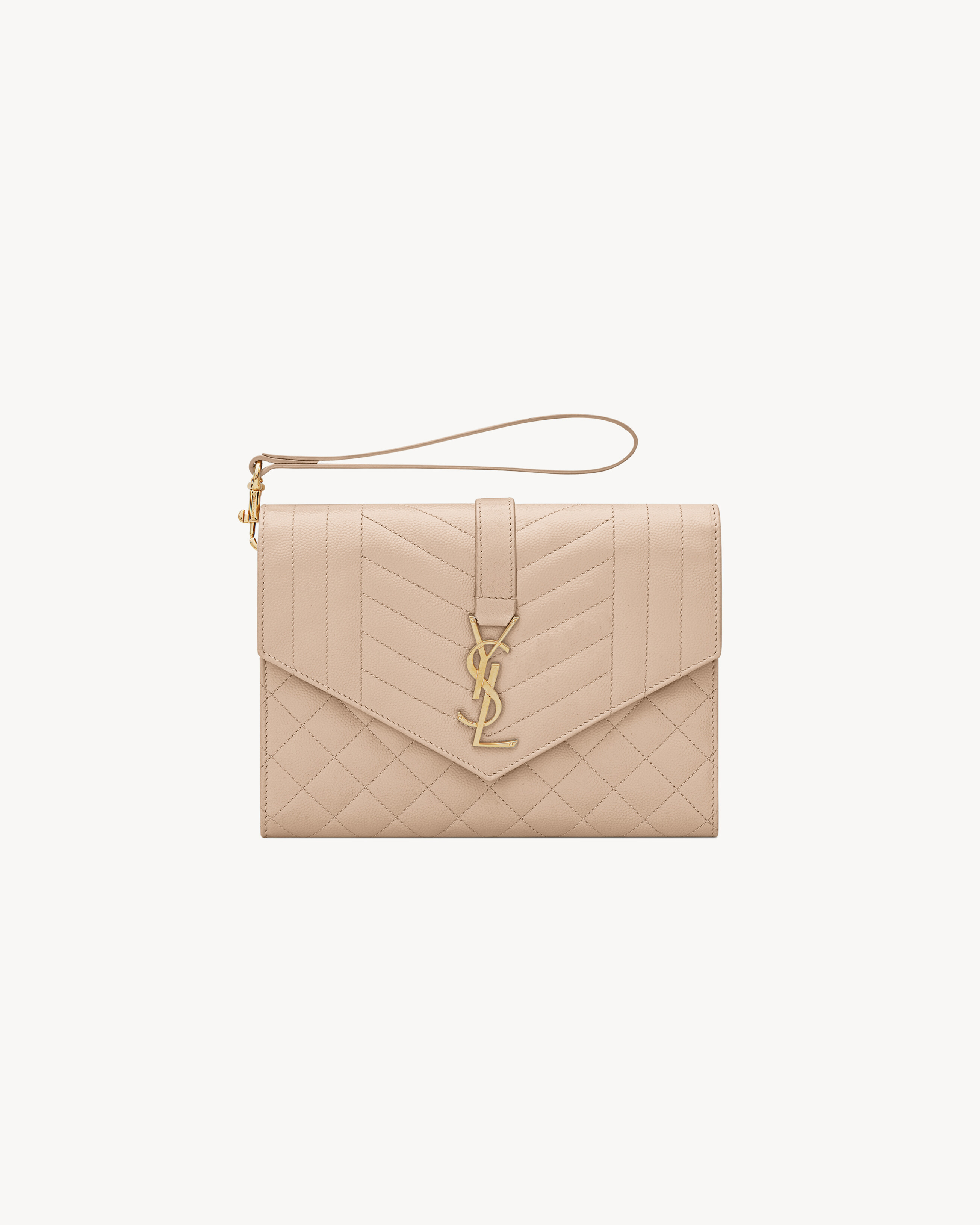 Клатч-конверт из микса кожи matelasse grain de poudre Saint Laurent, бежевый
Клатч-конверт из микса кожи matelasse grain de poudre Saint Laurent, бежевый