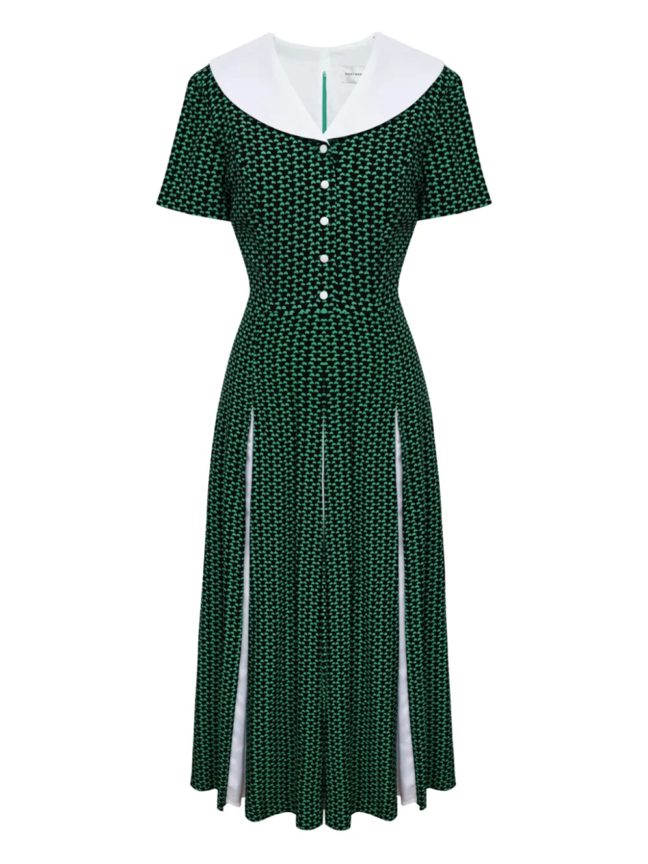 POST MERIDIEM платье миди с контрастным воротником, зеленый
POST MERIDIEM платье миди с контрастным воротником, зеленый