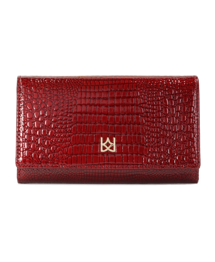 Лакированный кошелек с рельефным узором Kazar, красный
Лакированный кошелек с рельефным узором Kazar, красный