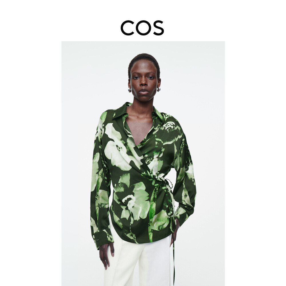 Женская рубашка Cos с острым воротником и запахом, темно-зеленый
Женская рубашка Cos с острым воротником и запахом, темно-зеленый