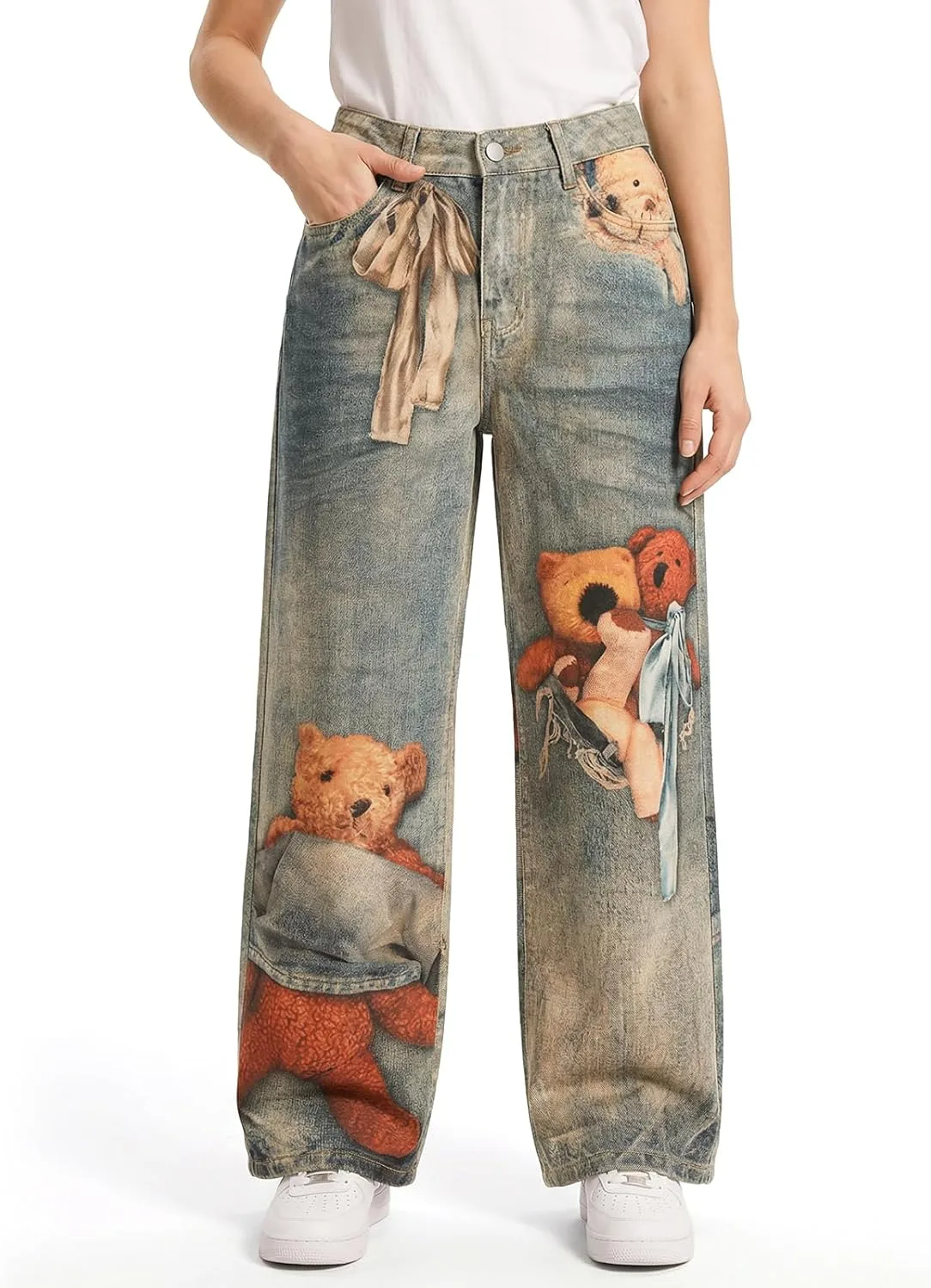 Женские джинсы wide leg high waist с винтажным эффектом и принтом Btuigkv
Женские джинсы wide leg high waist с винтажным эффектом и принтом Btuigkv