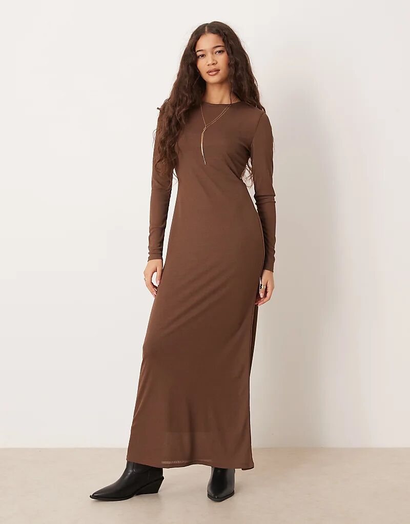 Платье миди шоколадного цвета с длинными рукавами, прозрачное, двухслойное, ASOS DESIGN
Платье миди шоколадного цвета с длинными рукавами, прозрачное, двухслойное, ASOS DESIGN
