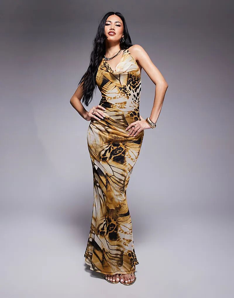 Платье макси ASOS DESIGN с воротником-халтер и узлом, с желтым анималистичным принтом
Платье макси ASOS DESIGN с воротником-халтер и узлом, с желтым анималистичным принтом