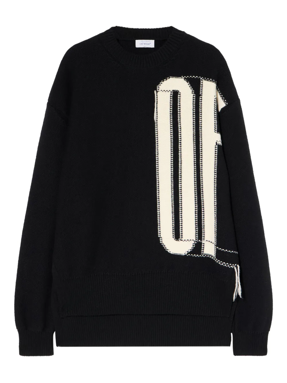 Джемпер с круглым вырезом и интарсией Off-White, черный
Джемпер с круглым вырезом и интарсией Off-White, черный