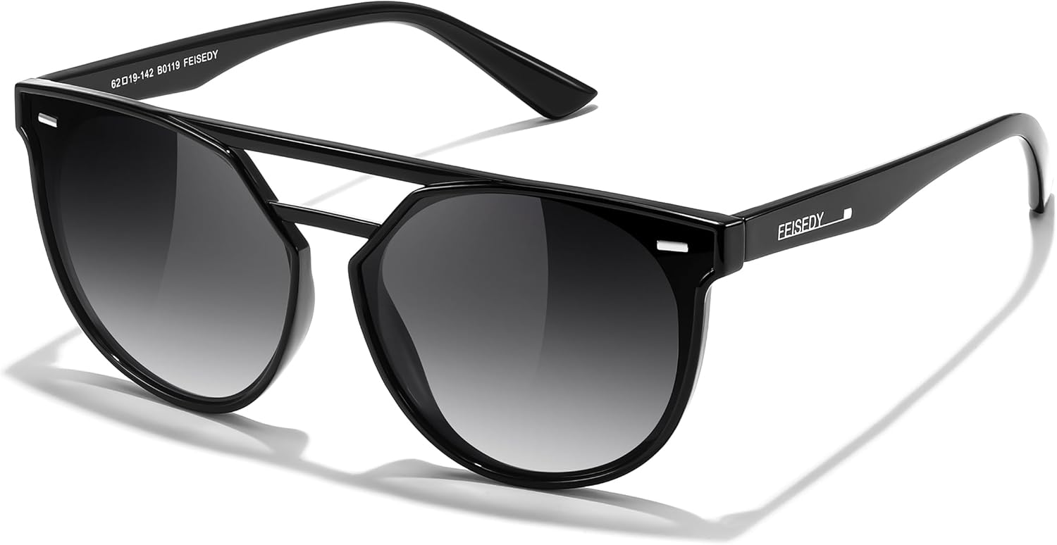 Женские солнцезащитные очки-авиаторы FEISEDY «кошачий глаз» — поляризованные, с защитой от УФ-излучения UV400, для вождения и путешествий, винтажный стиль, увеличенный размер, артикул B0119, 01 Black - Gradual Grey
Женские солнцезащитные очки-авиаторы FEISEDY «кошачий глаз» — поляризованные, с защитой от УФ-излучения UV400, для вождения и путешествий, винтажный стиль, увеличенный размер, артикул B0119, 01 Black - Gradual Grey