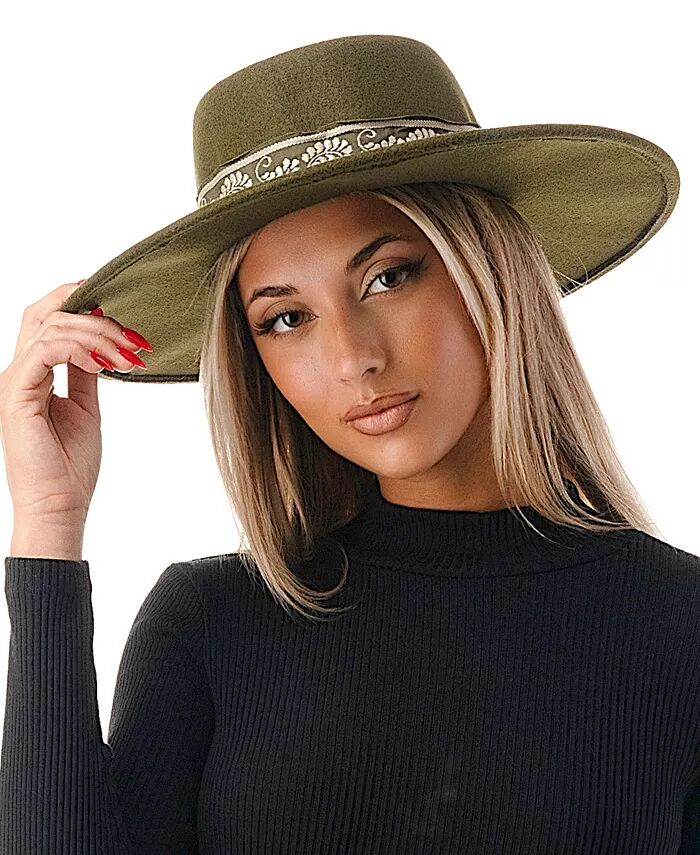 Женская фетровая шляпа из смесовой шерсти с полосой с принтом пейсли Marcus Adler, зеленый
Женская фетровая шляпа из смесовой шерсти с полосой с принтом пейсли Marcus Adler, зеленый