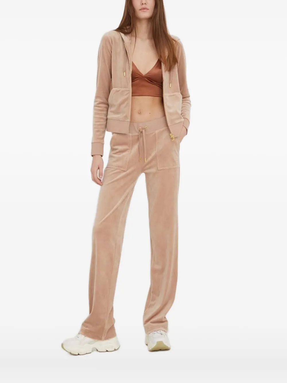 Велюровое худи на молнии Juicy Couture, нейтральный
Велюровое худи на молнии Juicy Couture, нейтральный