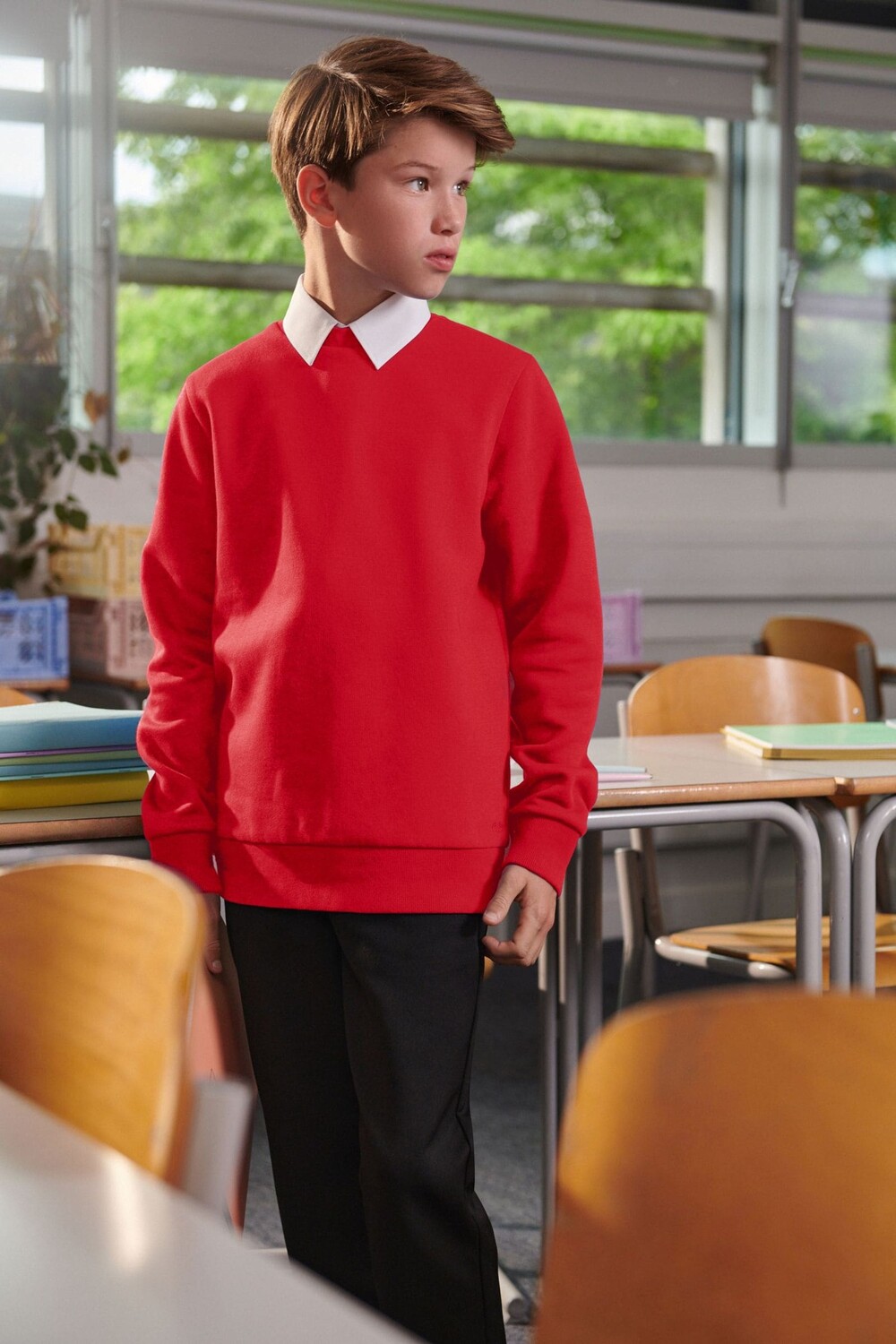 Школьный свитер с круглым вырезом Clarks, красный 
Школьный свитер с круглым вырезом Clarks, красный