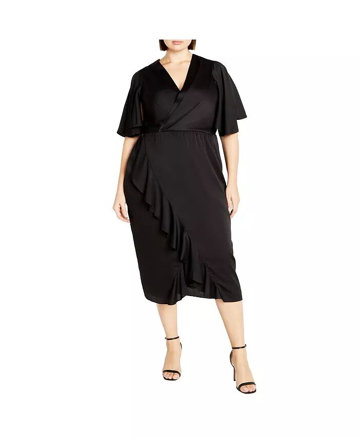 Платье большого размера с мягкими оборками CITY CHIC, черный
Платье большого размера с мягкими оборками CITY CHIC, черный