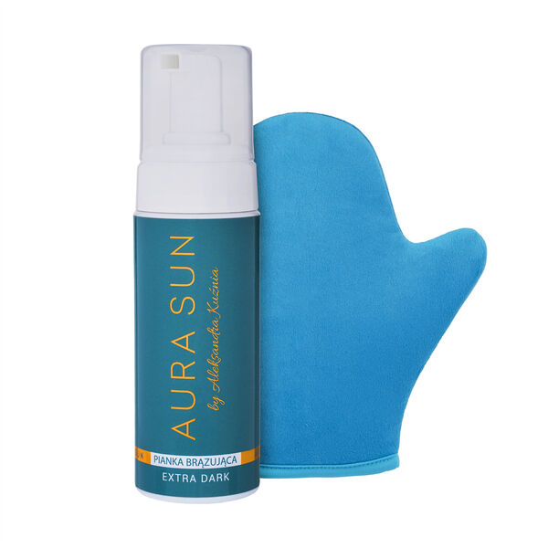 Набор: мусс-автозагар для тела экстратёмный, 150 мл + перчатка, 1 шт. Aura Sun Extra dark
Набор: мусс-автозагар для тела экстратёмный, 150 мл + перчатка, 1 шт. Aura Sun Extra dark