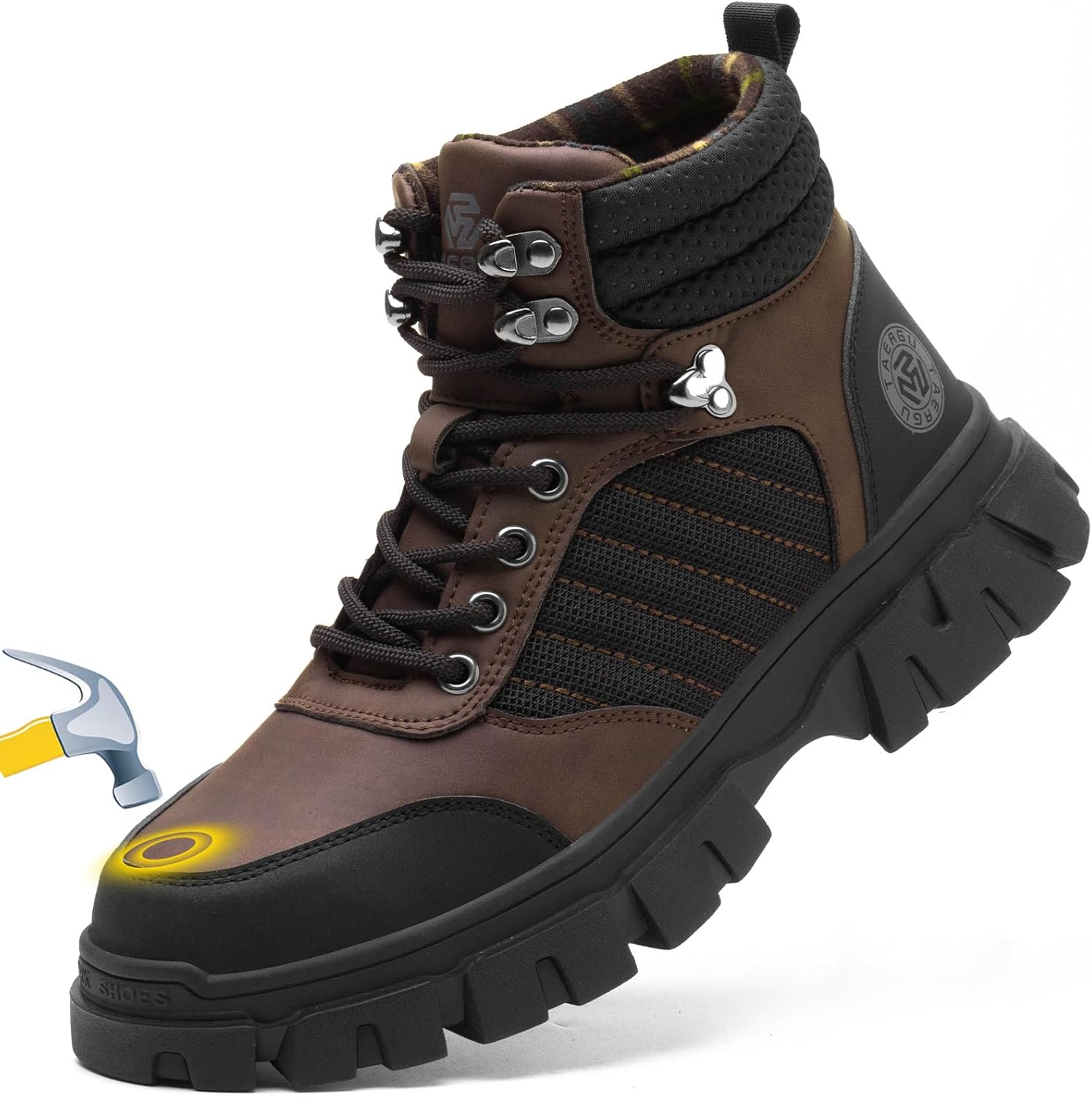 Водонепроницаемые стальные ботинки KELODON с защитным носком для мужчин - 15 см, удобные ботинки с непробиваемым стальным носком, легкие, противоскользящие, стойкие к проколам, для промышленного и строительного использования, темно-коричневый
Водонепроницаемые стальные ботинки KELODON с защитным носком для мужчин - 15 см, удобные ботинки с непробиваемым стальным носком, легкие, противоскользящие, стойкие к проколам, для промышленного и строительного использования, темно-коричневый