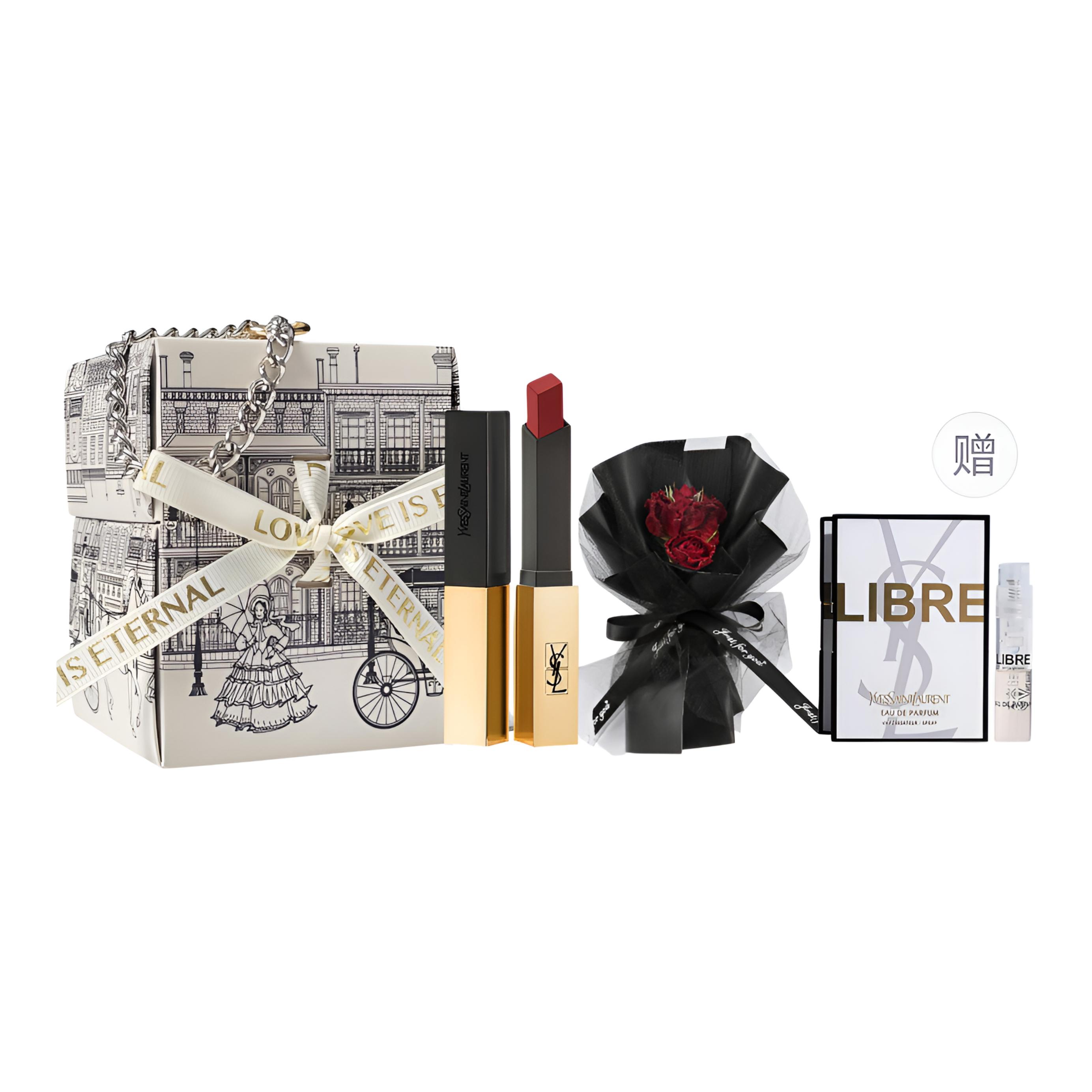 YSL наборы пробников косметики для женщин SAINT LAURENT, Little золотой Bar N°1966 with Free Eau De Liberte Sample+черный Angel Bouquet Box
YSL наборы пробников косметики для женщин SAINT LAURENT, Little золотой Bar N°1966 with Free Eau De Liberte Sample+черный Angel Bouquet Box