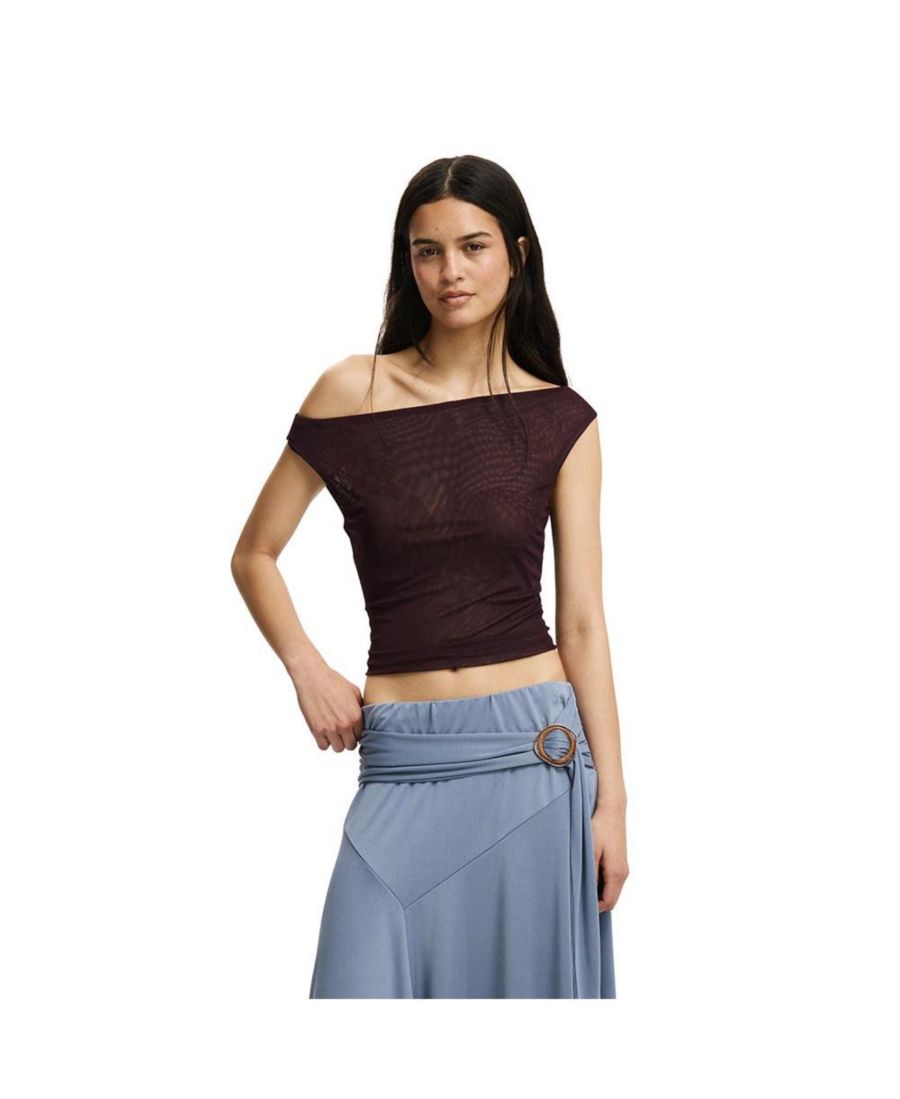 Женский топ с присборенной сетчатой вставкой и открытыми плечами COTTON ON, Noble plum
Женский топ с присборенной сетчатой вставкой и открытыми плечами COTTON ON, Noble plum