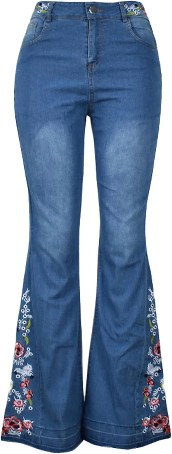 Женские джинсы Andongnywell с цветочной вышивкой, широкие клеш
Женские джинсы Andongnywell с цветочной вышивкой, широкие клеш