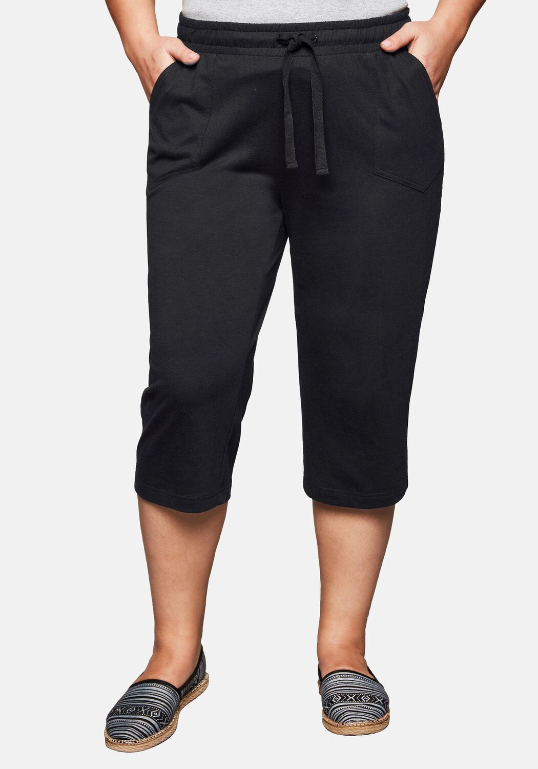 Брюки-капри с притягиваемым поясом sheego, черный
Брюки-капри с притягиваемым поясом sheego, черный