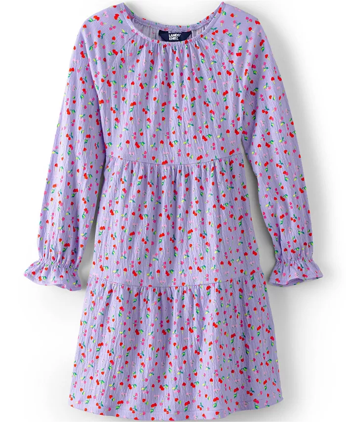 Длинное платье с рукавами и ярусами для девочек Lands' End, фиолетовый
Длинное платье с рукавами и ярусами для девочек Lands' End, фиолетовый