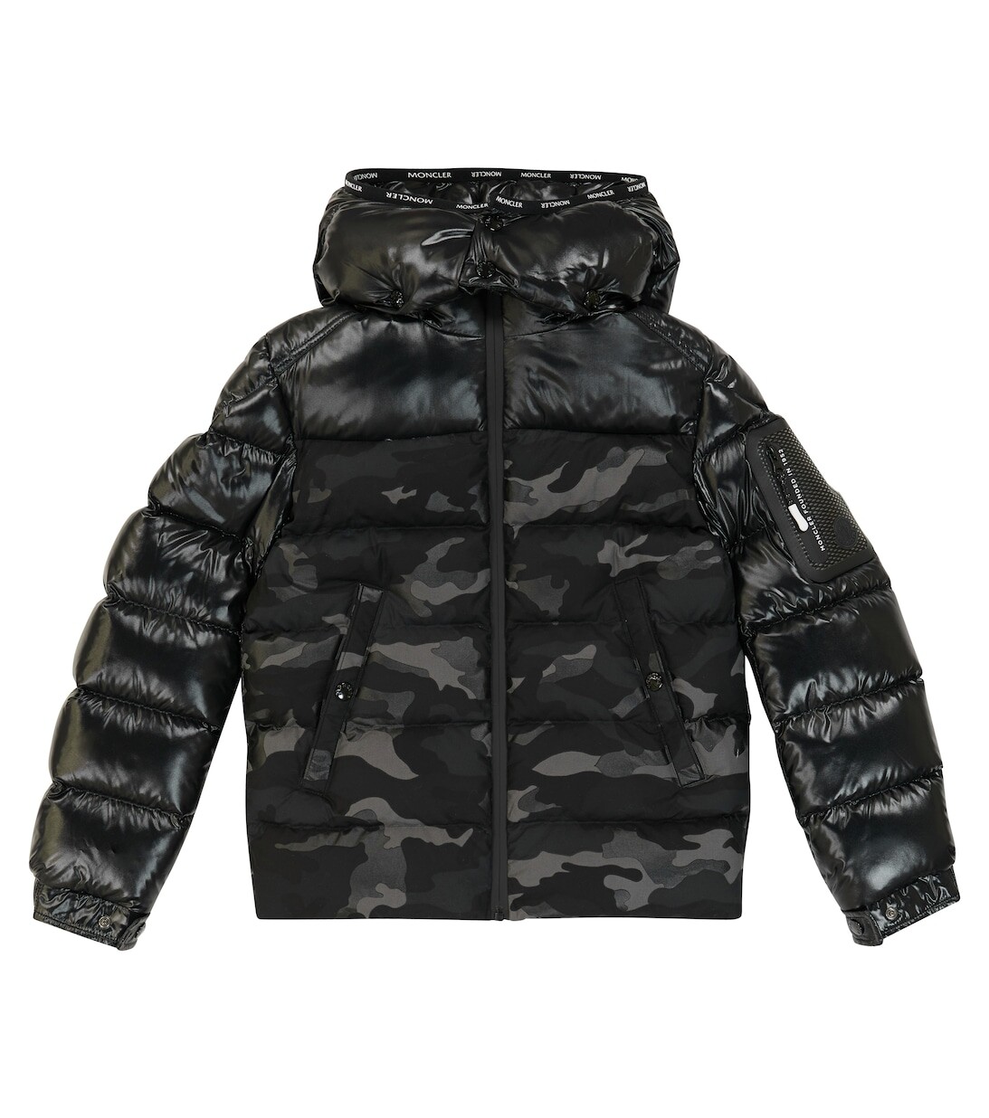 Камуфляжный пуховик Nimet Moncler Enfant, черный
Камуфляжный пуховик Nimet Moncler Enfant, черный