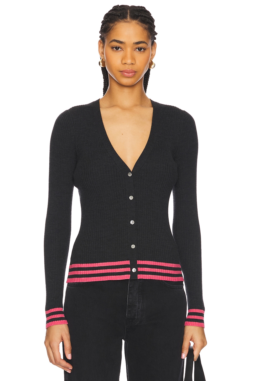 Кардиган на пуговицах Theory, new pestle melange & bright pink
Кардиган на пуговицах Theory, new pestle melange & bright pink