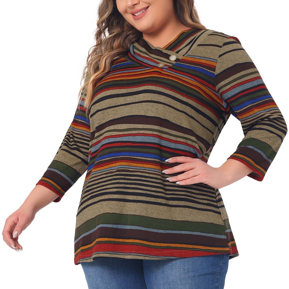 Женский вязаный топ в полоску больших размеров в стиле бохо с рукавами 3/4 и V-образным вырезом Agnes Orinda, цвет Orange Brown
Женский вязаный топ в полоску больших размеров в стиле бохо с рукавами 3/4 и V-образным вырезом Agnes Orinda, цвет Orange Brown