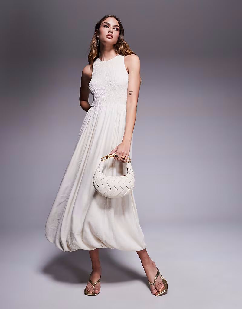 Платье-миди из льна River Island с пышной юбкой кремового цвета
Платье-миди из льна River Island с пышной юбкой кремового цвета