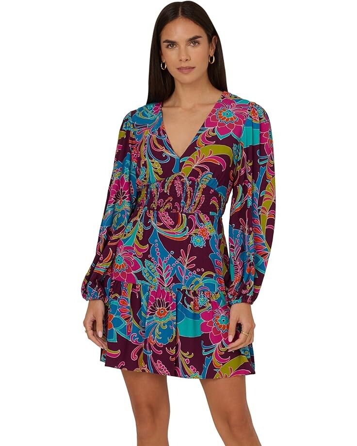 Платье Adrianna Papell Printed Flounce Short Dress, цвет Purple Multi
Платье Adrianna Papell Printed Flounce Short Dress, цвет Purple Multi