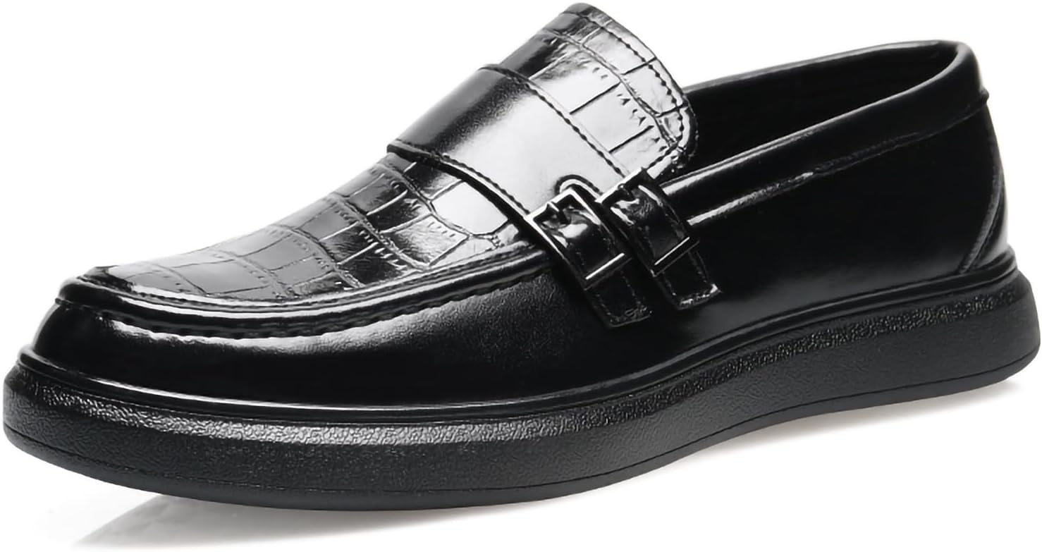 Мужские лоферы из искусственной кожи с тиснением под крокодила и двойной пряжкой - легкие модельные туфли на плоской нескользящей подошве, формальная и повседневная обувь Generic, черный
Мужские лоферы из искусственной кожи с тиснением под крокодила и двойной пряжкой - легкие модельные туфли на плоской нескользящей подошве, формальная и повседневная обувь Generic, черный