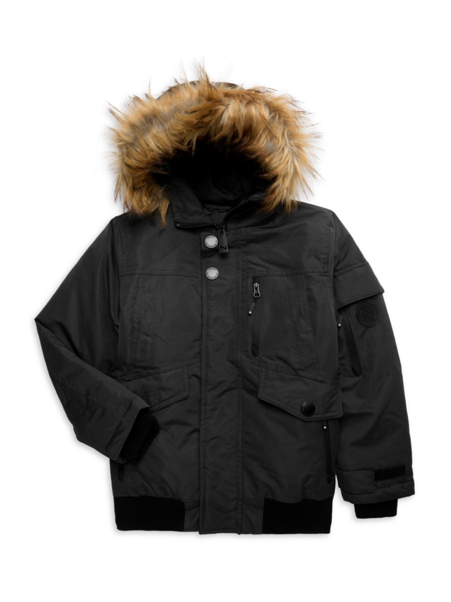 Куртка-бомбер с отделкой из искусственного меха на капюшоне для мальчиков NOIZE, черный
Куртка-бомбер с отделкой из искусственного меха на капюшоне для мальчиков NOIZE, черный