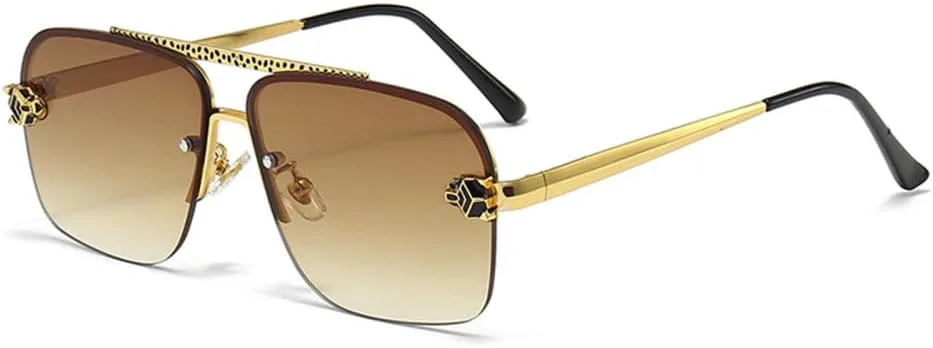 Мужские солнцезащитные очки без оправы, роскошные, большие, в стиле ретро, с леопардовым принтом, защитные очки с защитой от УФ-излучения UV400 LVTFCO, 5
Мужские солнцезащитные очки без оправы, роскошные, большие, в стиле ретро, с леопардовым принтом, защитные очки с защитой от УФ-излучения UV400 LVTFCO, 5